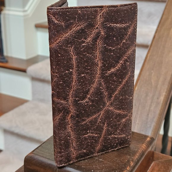 Bosca African Elephant Hide Dress/Coat Wallet, Brown (Please read disclaimer)